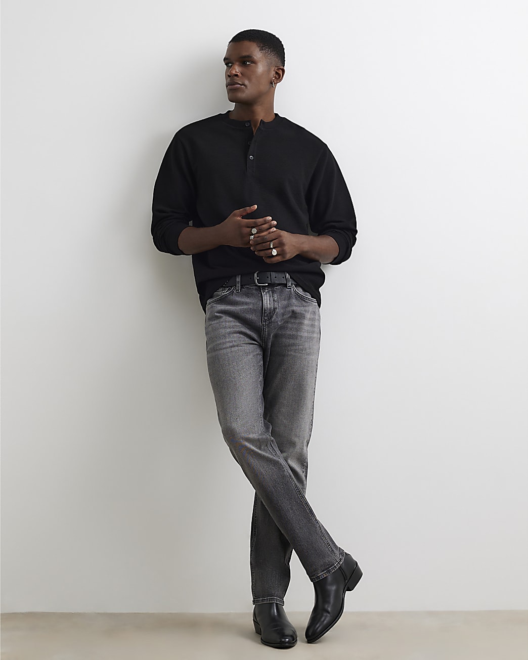 Slim Fit Jeans in Grey - Image 2 Slim Fit Jeans in Grey