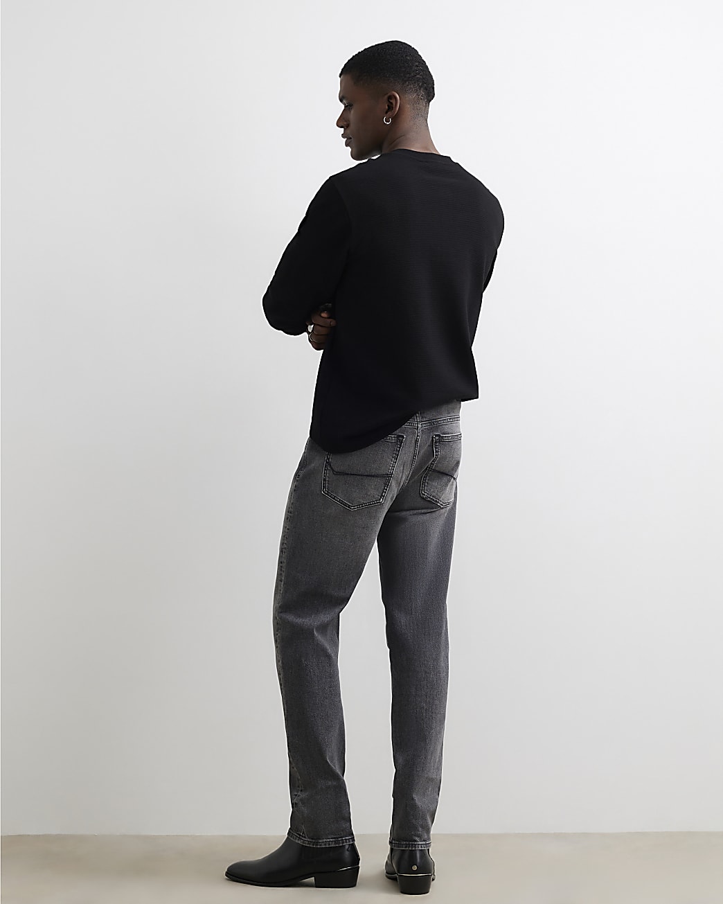Slim Fit Jeans in Grey - Image 3 Slim Fit Jeans in Grey