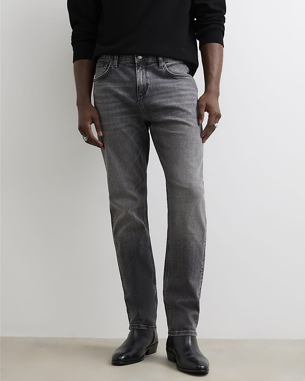 Slim Fit Jeans in Grey - Image 4 Slim Fit Jeans in Grey