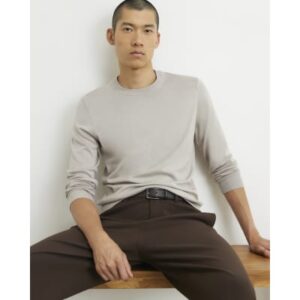Slim Fit Knit Jumper in Beige