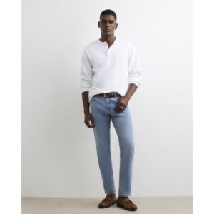 Slim Fit Mid Wash Jeans in Blue