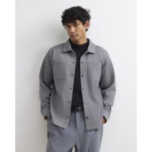 Slim Fit Pique Double Pocket Jacket in Grey