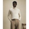 Slim Fit Roll Neck Jumper in Beige