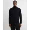 Slim Fit Roll Neck Jumper in Black