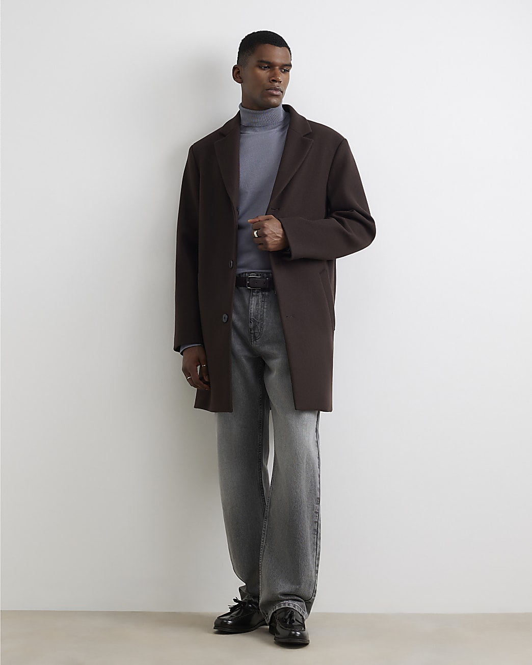 Slim Fit Roll Neck Jumper in Grey - Image 4 Slim Fit Roll Neck Jumper in Grey
