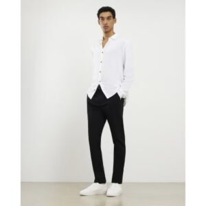 Slim Fit Stretch Chino Trousers in Black