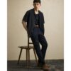 Slim Fit Stretch Chino Trousers in Navy
