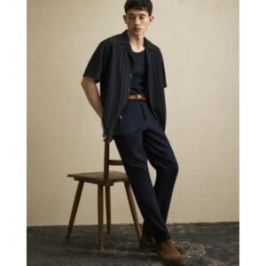 Slim Fit Stretch Chino Trousers in Navy