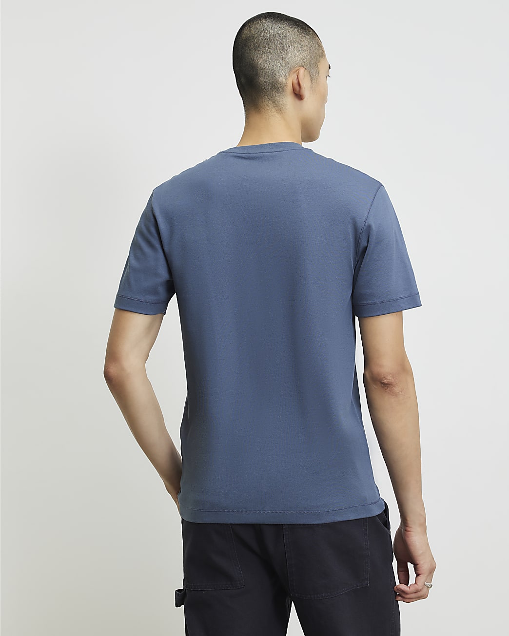 Slim Fit T-shirt in Blue - Image 3 Slim Fit T-shirt in Blue