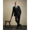 Slim Fit Tailored Suit Trousers in Black