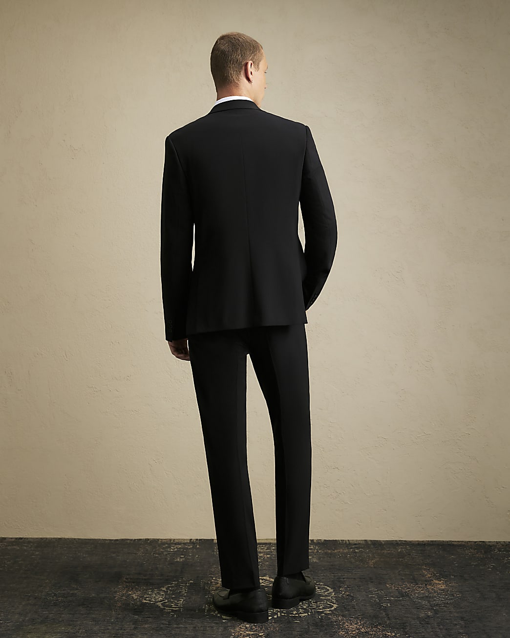 Slim Fit Tailored Suit Trousers in Black - Image 3 Slim Fit Tailored Suit Trousers in Black