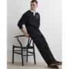 Slim Fit Turn Up Hem Joggers in Black