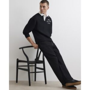 Slim Fit Turn Up Hem Joggers in Black