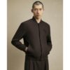 Smart Twill Bomber Jacket in Brown