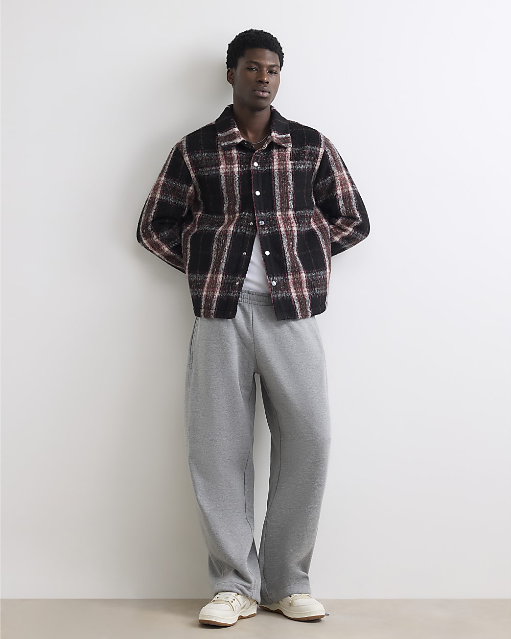 Super Wide Barrel Leg Joggers in Grey - Image 2 Super Wide Barrel Leg Joggers in Grey