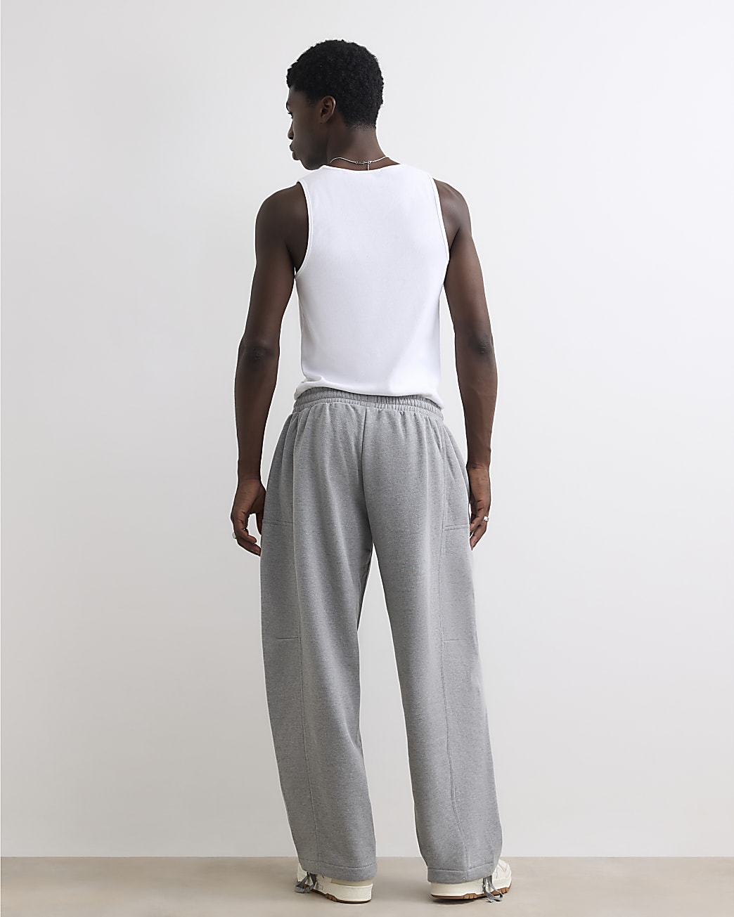 Super Wide Barrel Leg Joggers in Grey - Image 3 Super Wide Barrel Leg Joggers in Grey