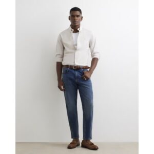 Tapered Fit Stretch Jeans in Blue