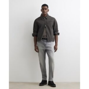 Tapered Fit Stretch Jeans in Grey