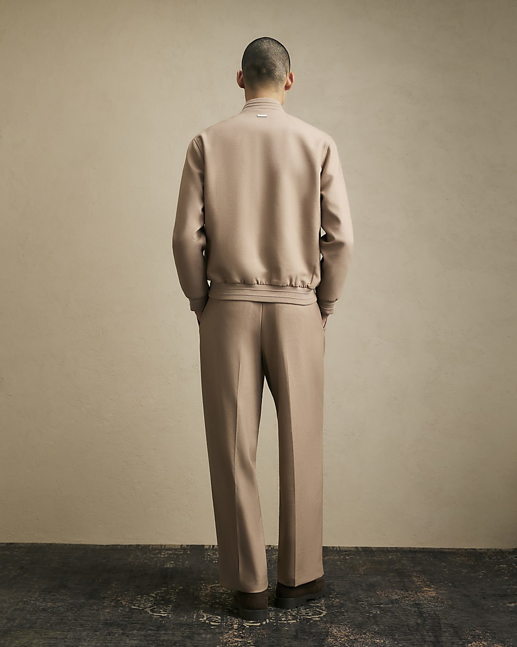 Wide Fit Twill Trousers in Beige - Image 3 Wide Fit Twill Trousers in Beige