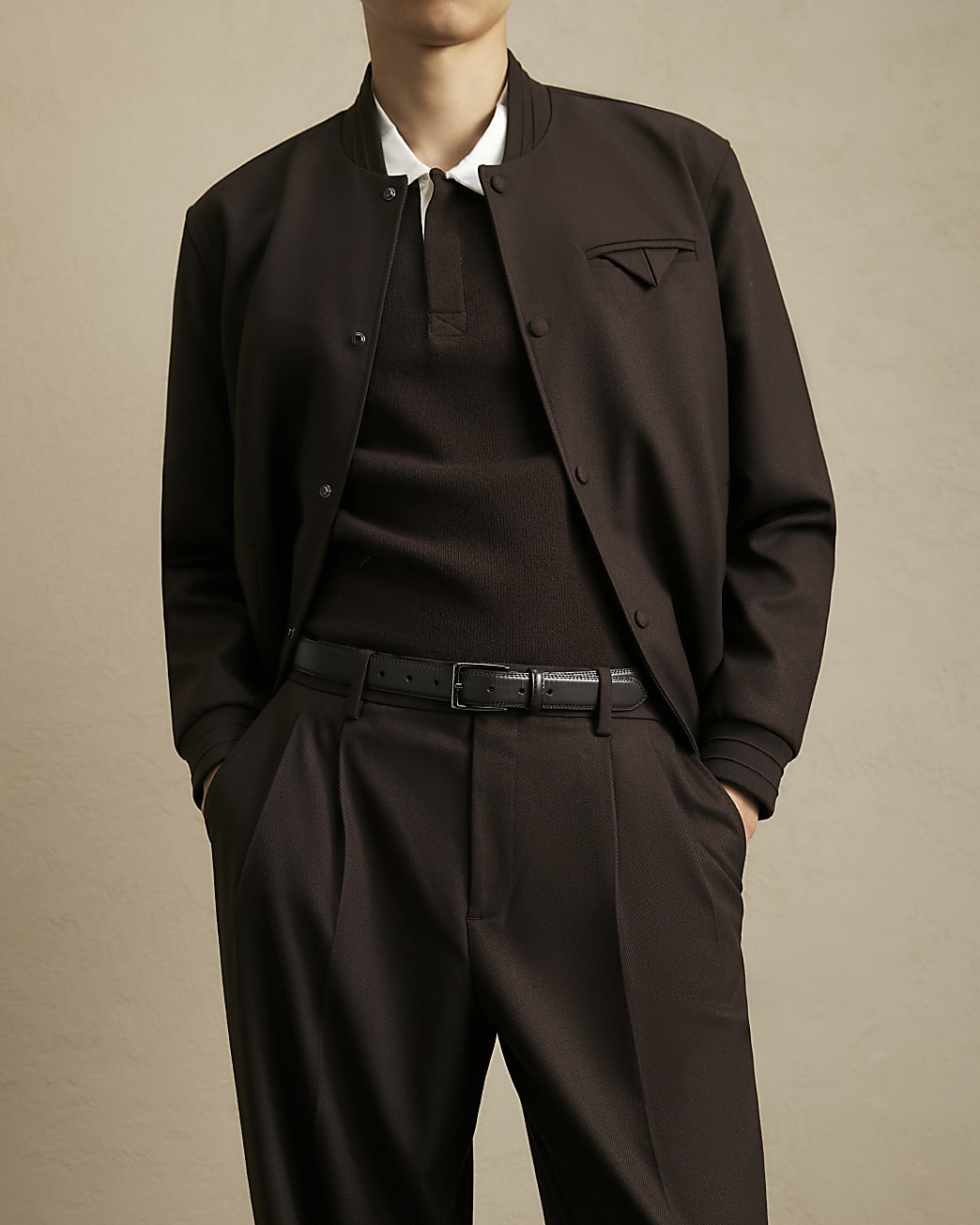 Wide Fit Twill Trousers in Brown - Image 4 Wide Fit Twill Trousers in Brown