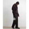 Wide Leg Cosy Monogram Joggers in Brown