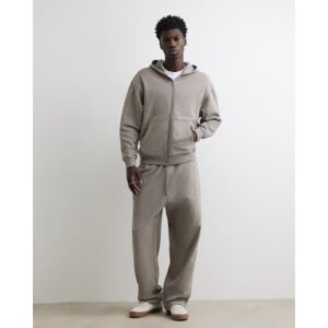 Wide Leg Cotton Washed Joggers in Grey