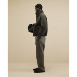 Wide Leg Knit Joggers in Grey
