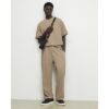 Wide Leg Waffle Textured Joggers in Beige