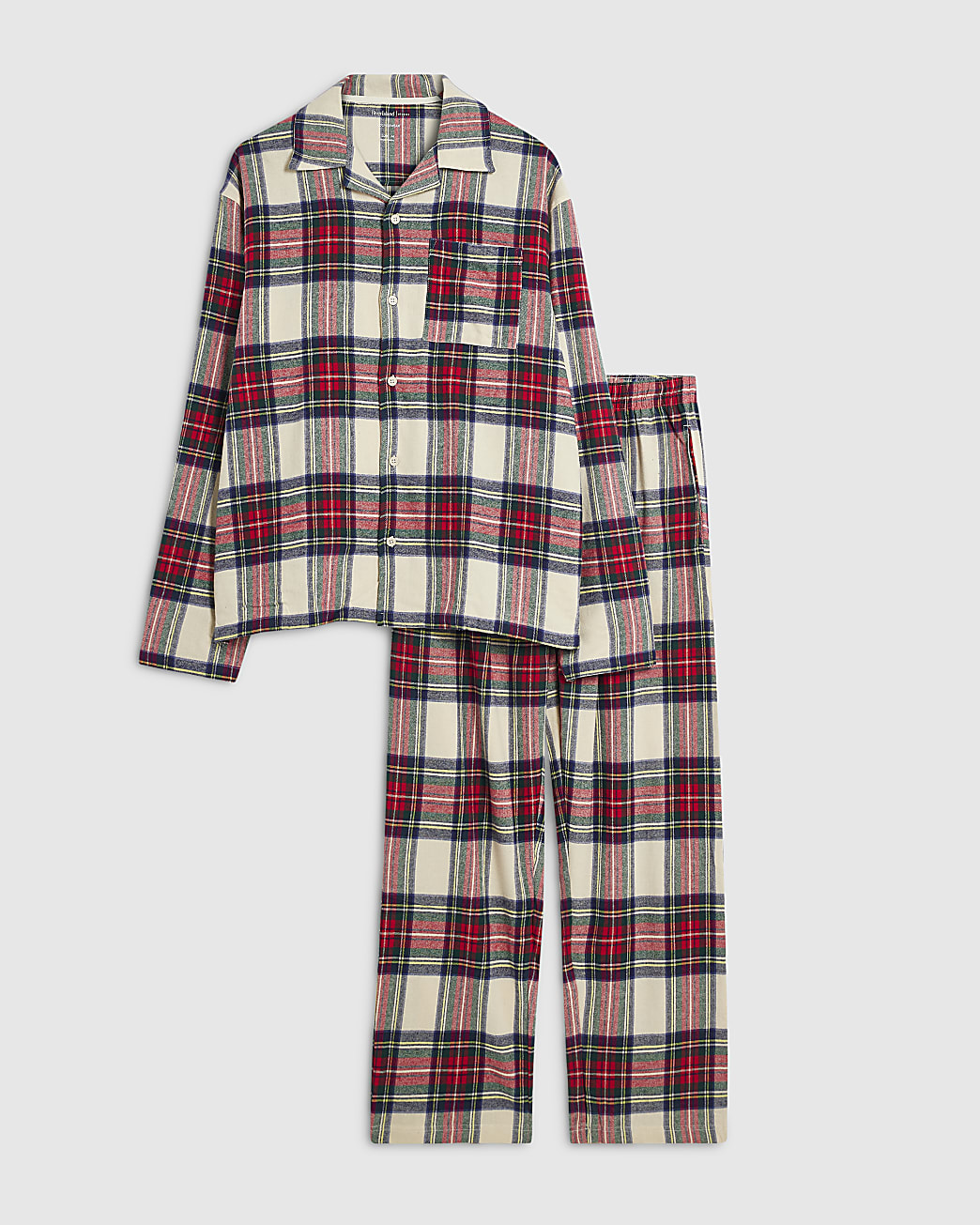 Woven Check Pyjama Set in Red - Image 2 Woven Check Pyjama Set in Red