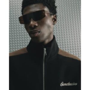 Zip Through Corduroy Sweatshirt in Black