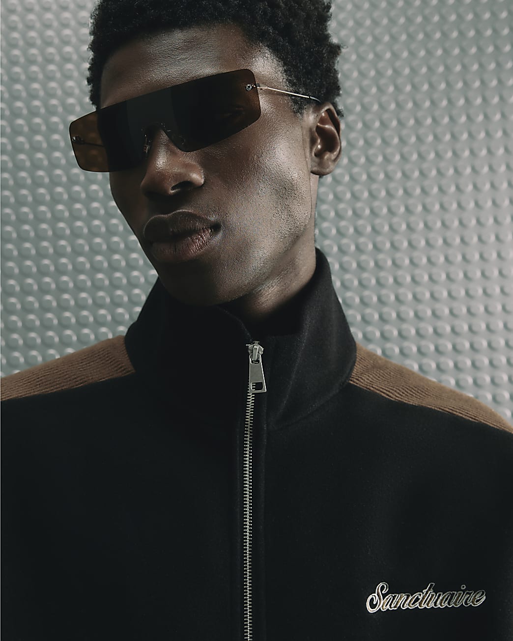 Zip Through Corduroy Sweatshirt in Black - Image 2 Zip Through Corduroy Sweatshirt in Black