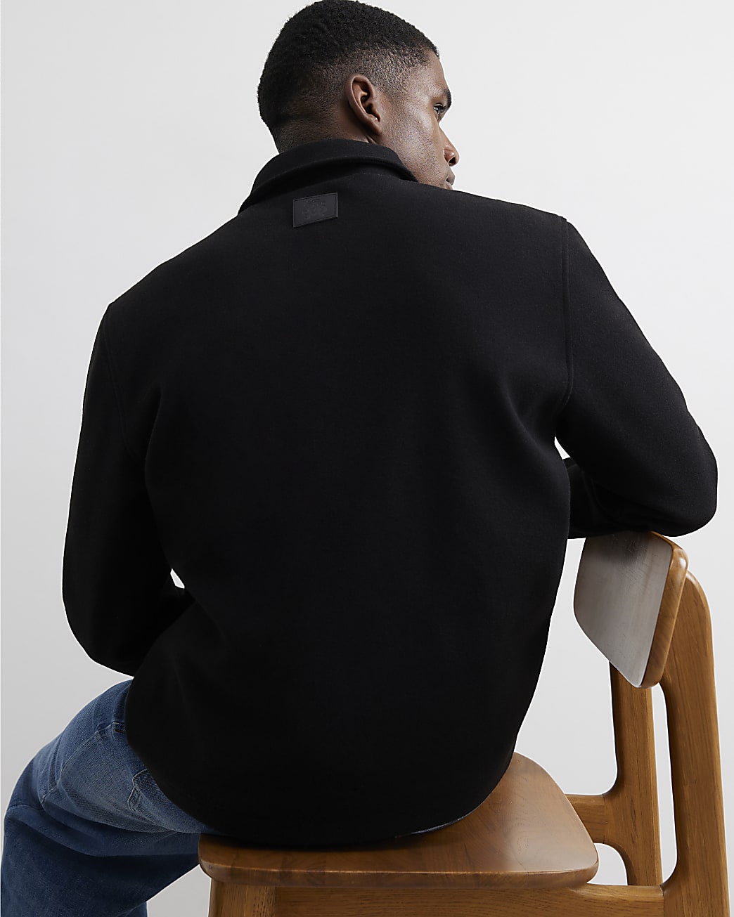 Zip Through Embroidered Ri Shacket in Black - Image 3 Zip Through Embroidered Ri Shacket in Black